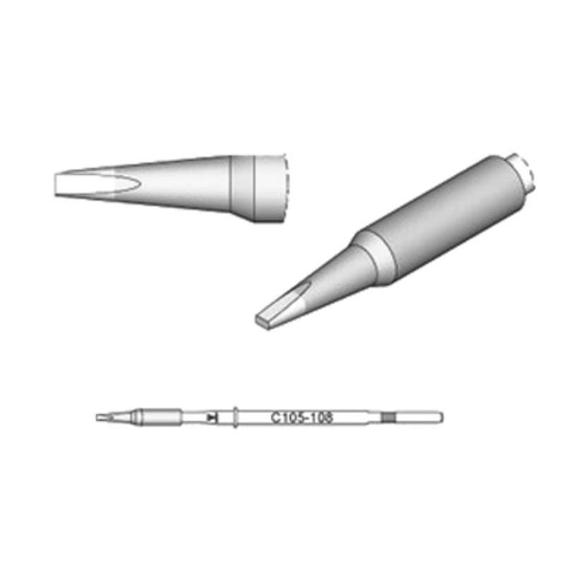 Series C105 Nano Chisel Soldering Cartridge, 0.6 mm x 0.3 mm, 5 per Box
